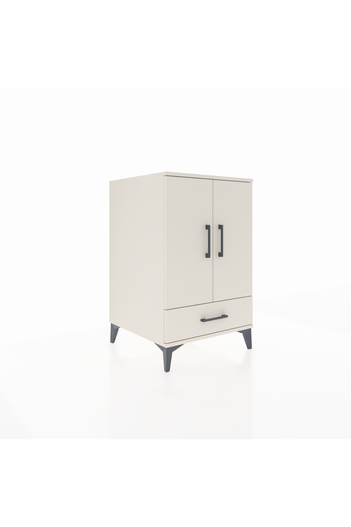 Kronos Komodin 3 Raflı Tek Çekmeceli 2 Kapaklı 60x59x96 Aytaşı-Aytaşı