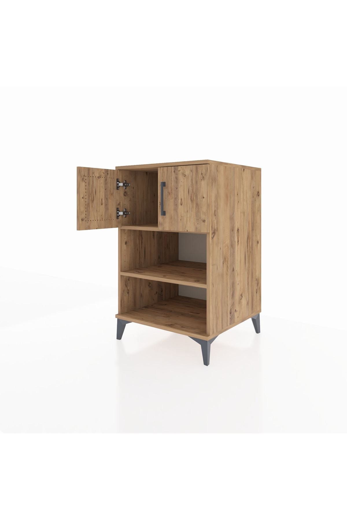 Kronos Komodin 2 Raflı 2 Kapaklı 60x59x96 Çam-Çam