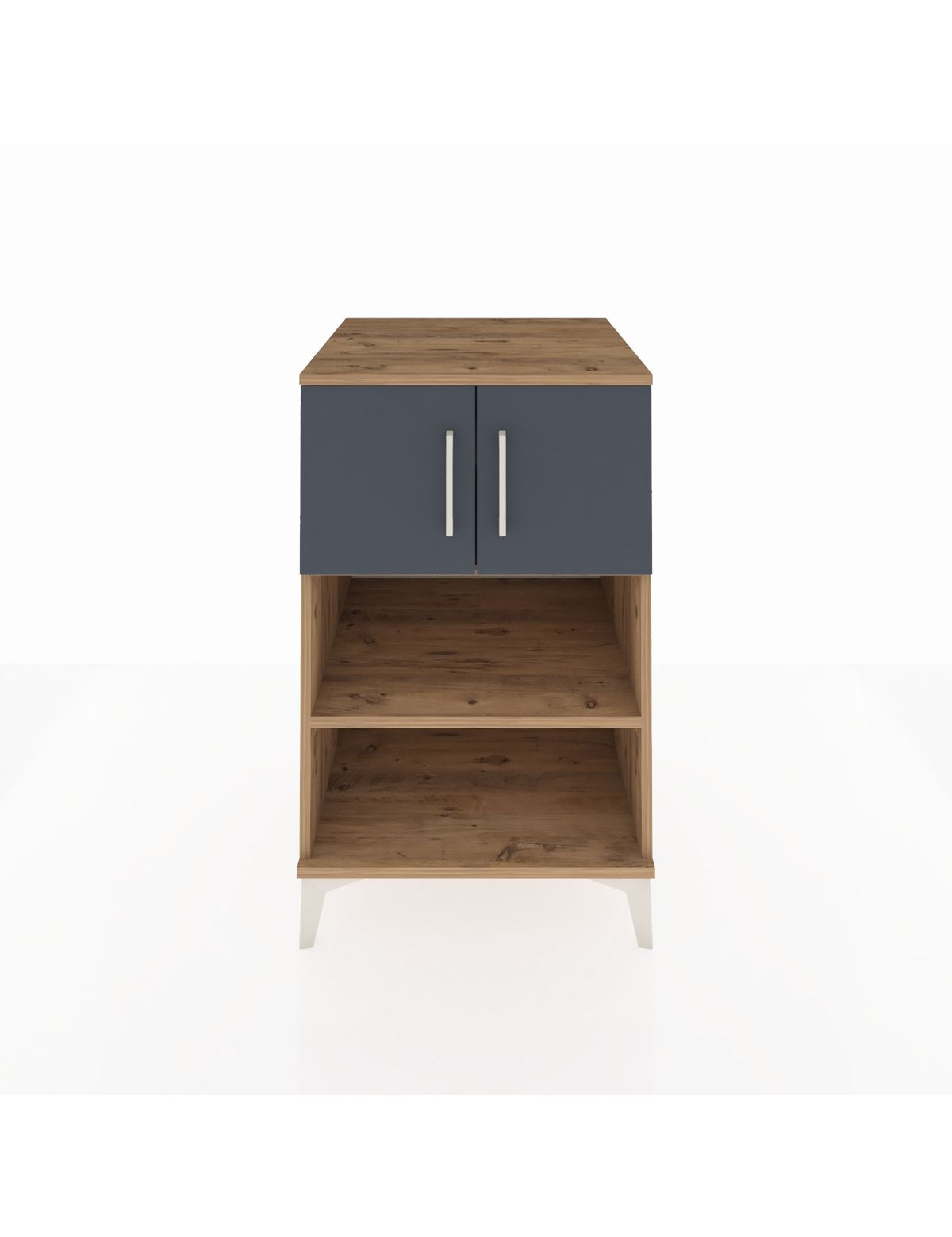 Kronos Komodin 2 Raflı 2 Kapaklı 60x59x96 Çam-Antrasit