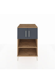 Kronos Komodin 2 Raflı 2 Kapaklı 60x59x96 Çam-Antrasit