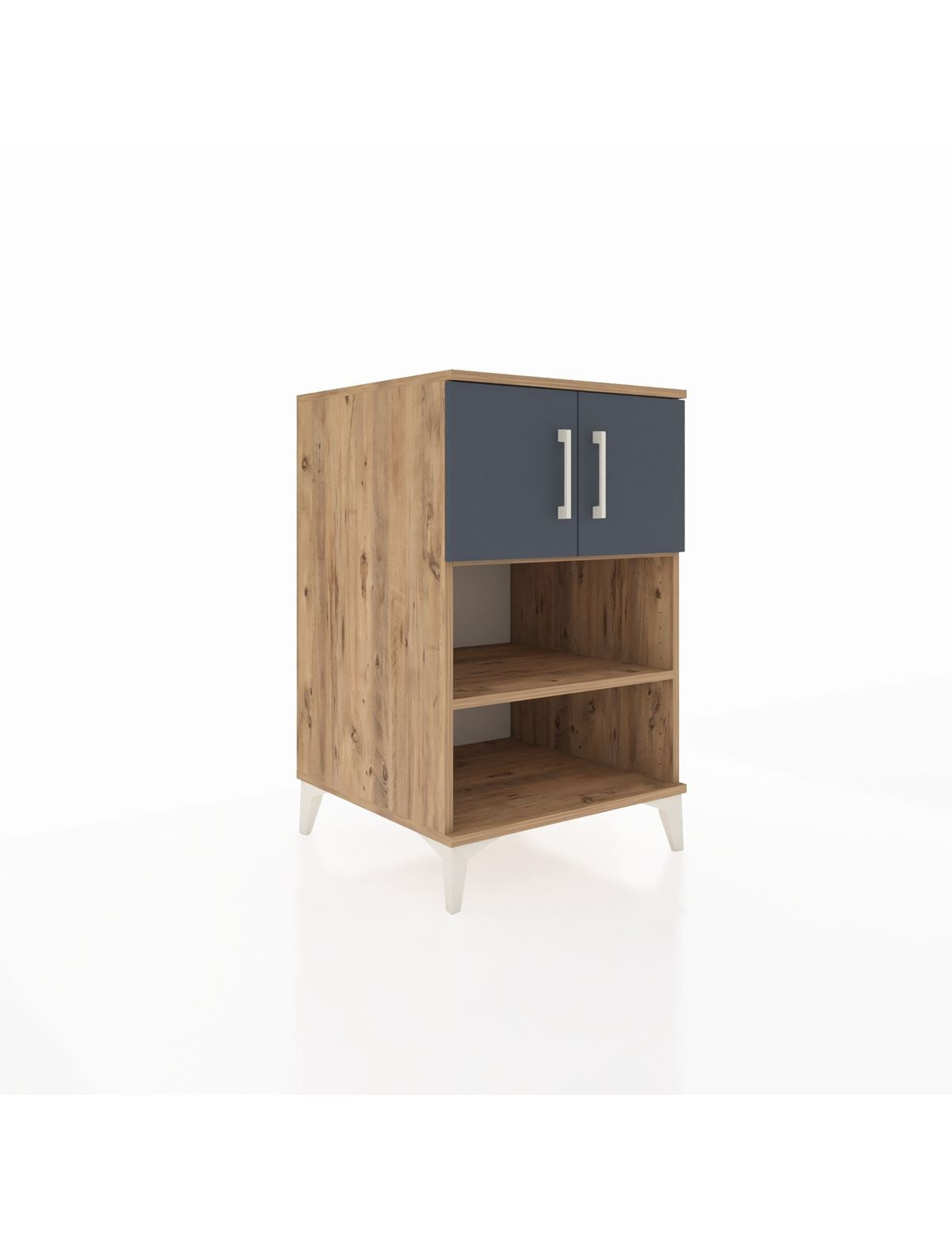 Kronos Komodin 2 Raflı 2 Kapaklı 60x59x96 Çam-Antrasit