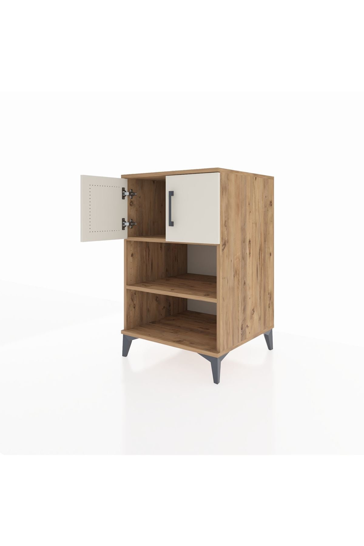 Kronos Komodin 2 Raflı 2 Kapaklı 60x59x96 Çam-Aytaşı