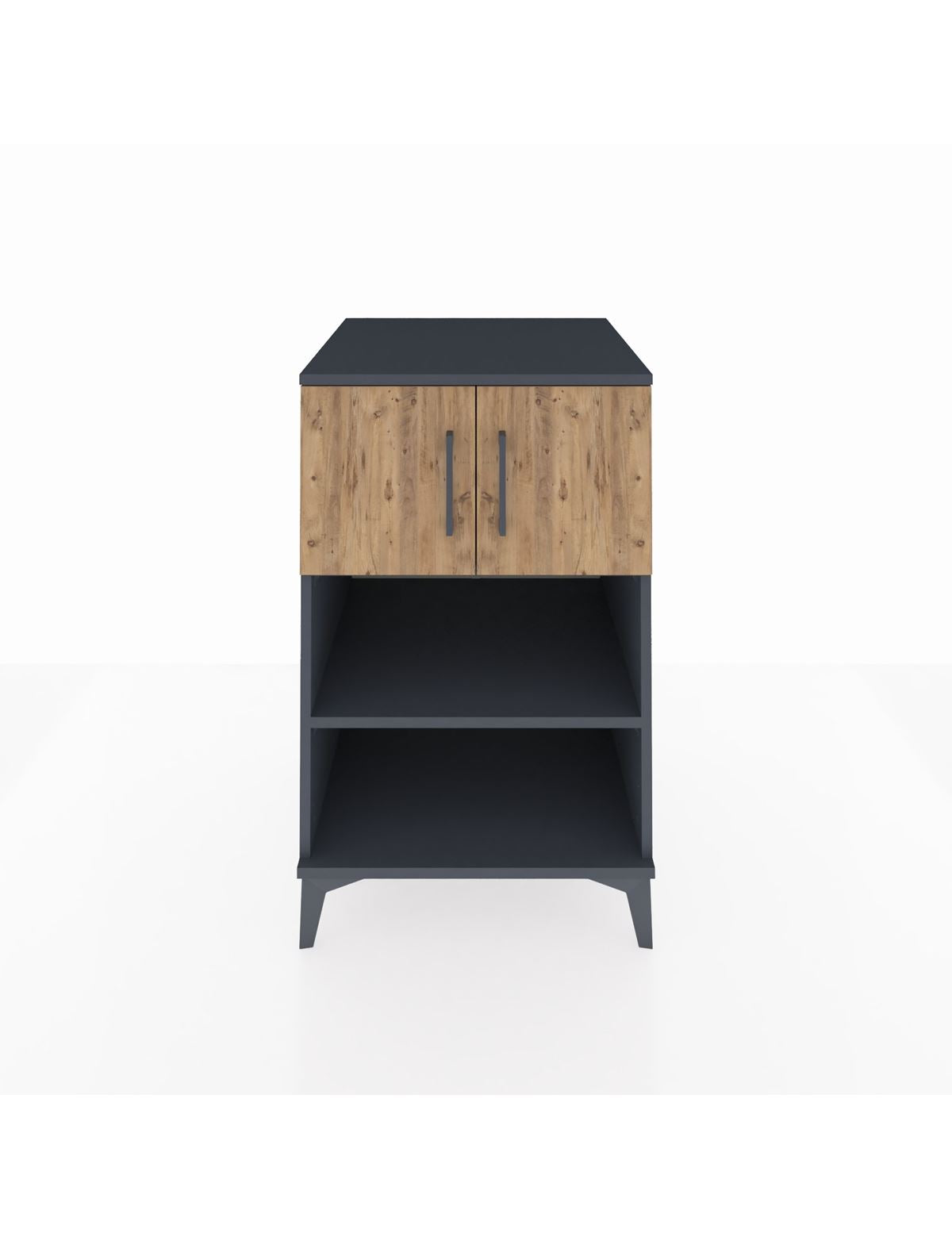 Kronos Komodin 2 Raflı 2 Kapaklı 60x59x96 Antrasit-Çam