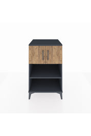 Kronos Komodin 2 Raflı 2 Kapaklı 60x59x96 Antrasit-Çam