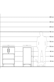 Kronos Komodin 2 Raflı 2 Kapaklı 60x59x96 Antrasit-Çam