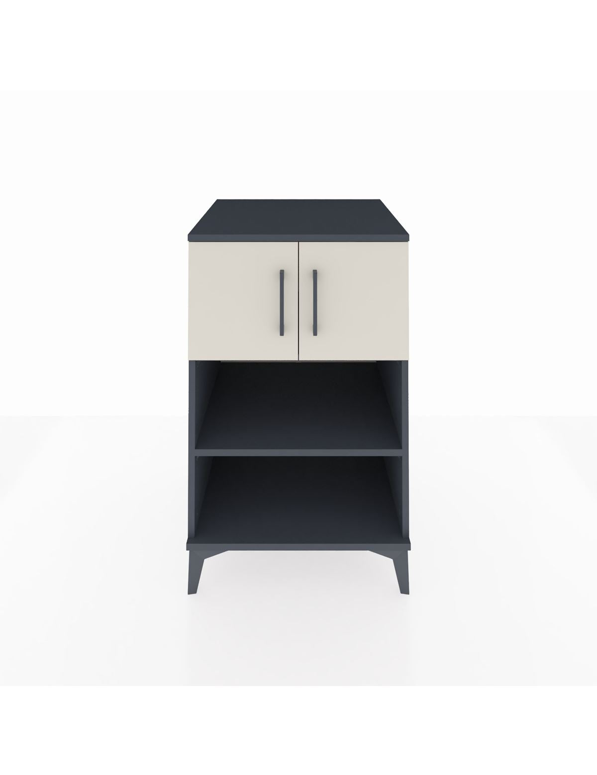 Kronos Komodin 2 Raflı 2 Kapaklı 60x59x96 Antrasit-Aytaşı