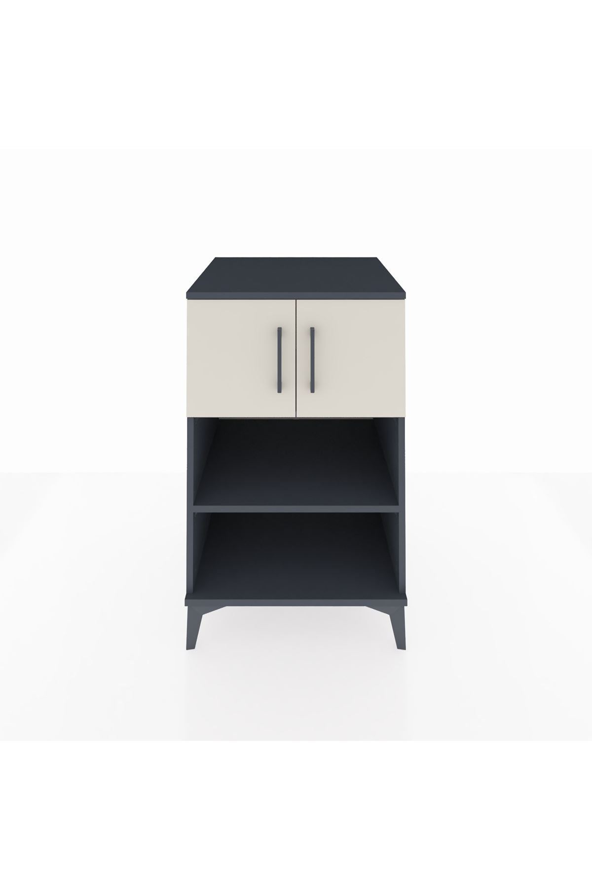 Kronos Komodin 2 Raflı 2 Kapaklı 60x59x96 Antrasit-Aytaşı