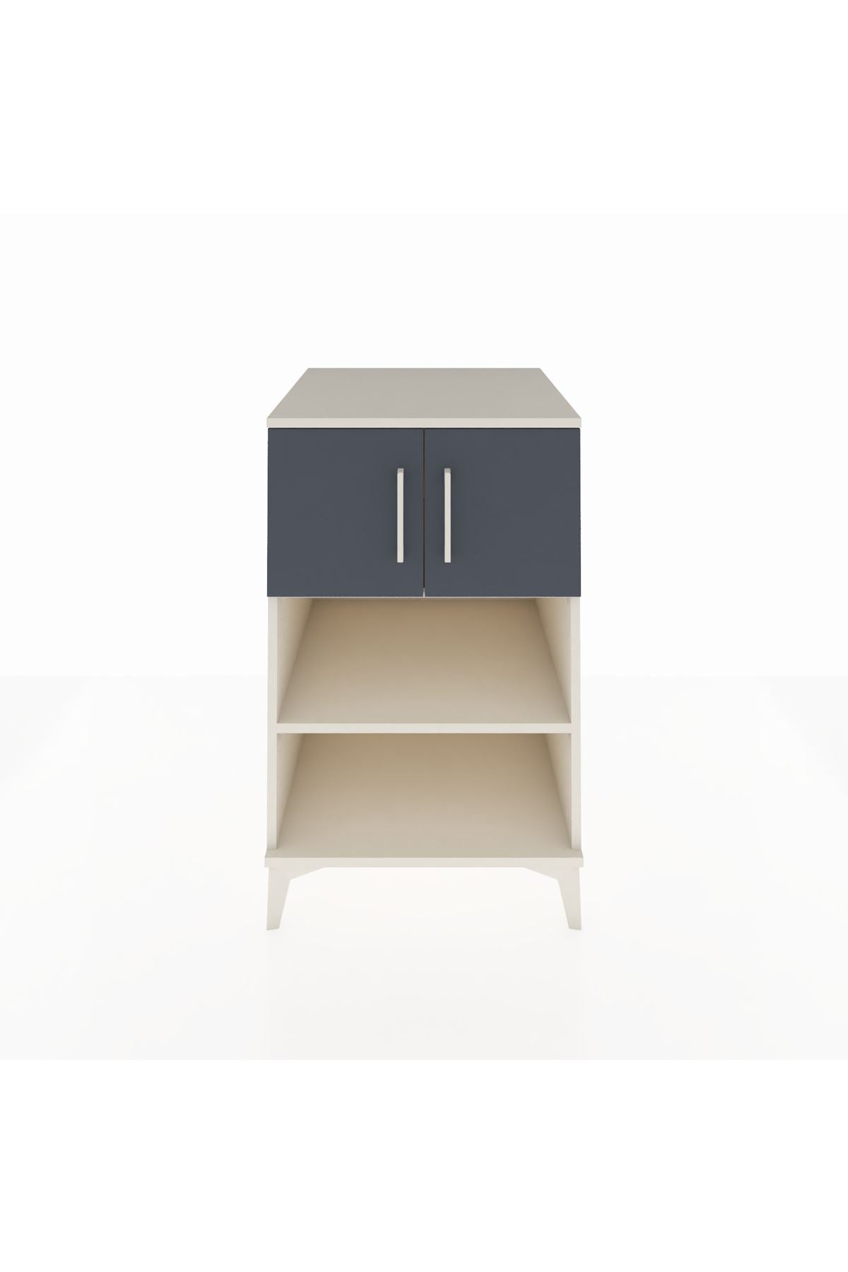 Kronos Komodin 2 Raflı 2 Kapaklı 60x59x96 Aytaşı-Antrasit