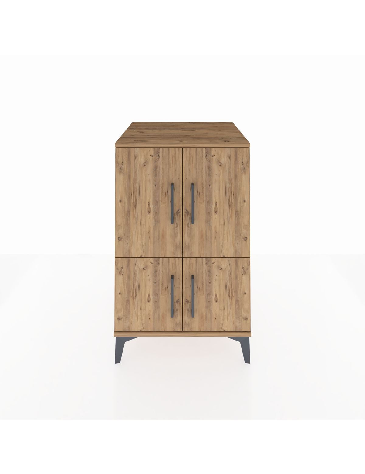 Kronos Komodin 2 Raflı 4 Kapaklı 60x59x96 Çam-Çam