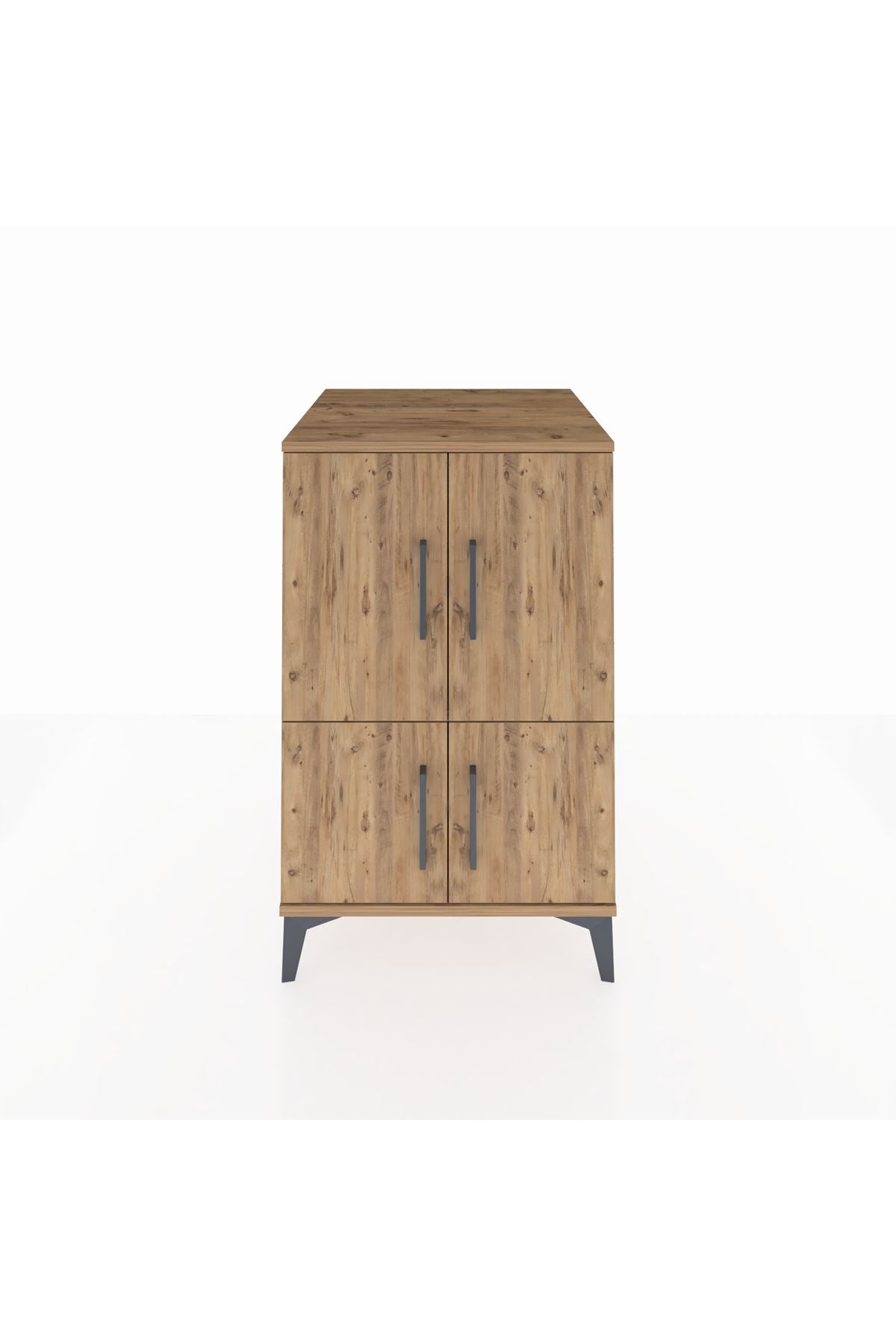 Kronos Komodin 2 Raflı 4 Kapaklı 60x59x96 Çam-Çam