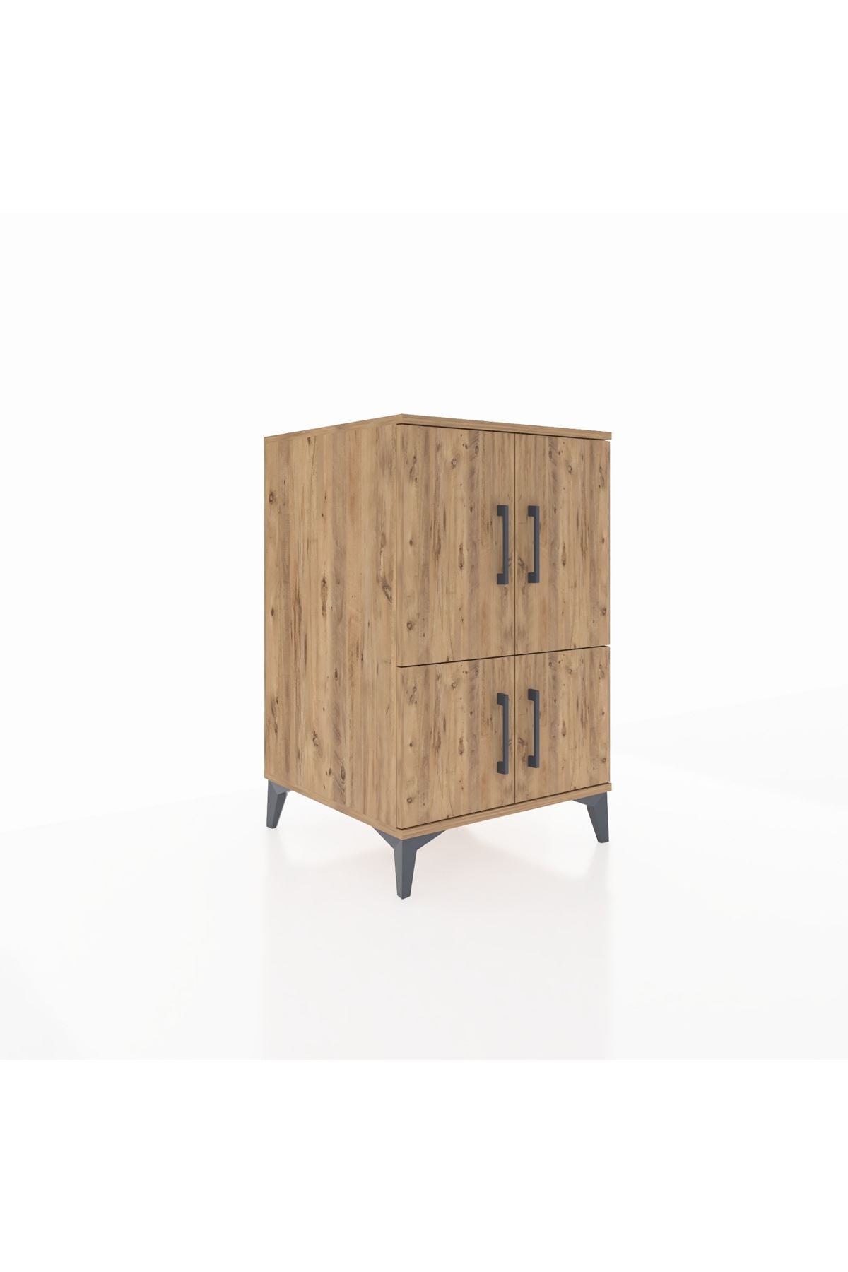 Kronos Komodin 2 Raflı 4 Kapaklı 60x59x96 Çam-Çam