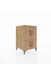 Kronos Komodin 2 Raflı 4 Kapaklı 60x59x96 Çam-Çam