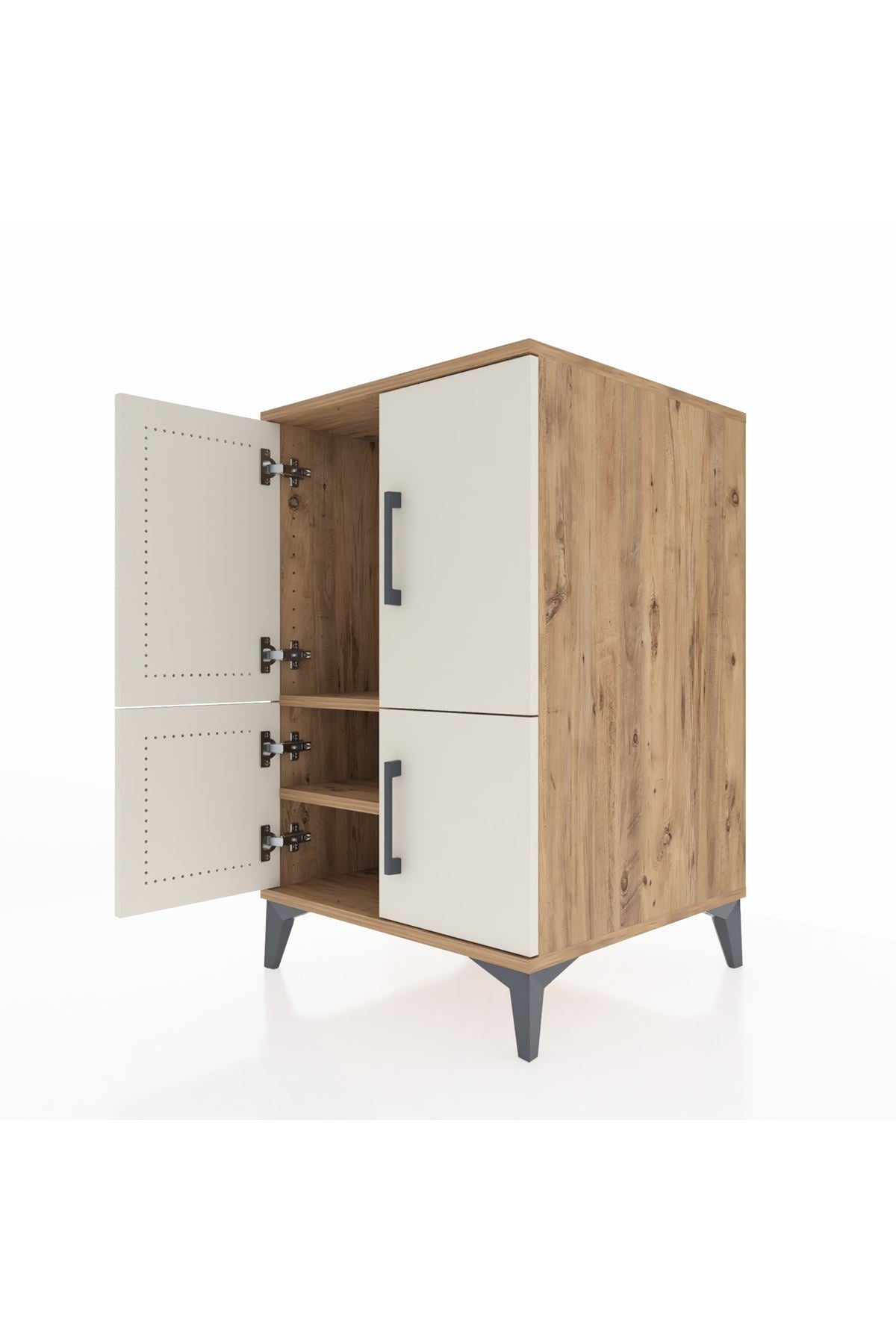 Kronos Komodin 2 Raflı 4 Kapaklı 60x59x96 Çam-Aytaşı