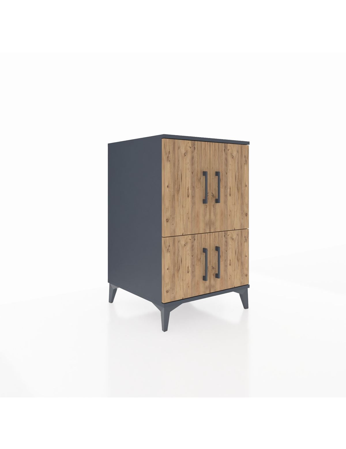 Kronos Komodin 2 Raflı 4 Kapaklı 60x59x96 Antrasit-Çam