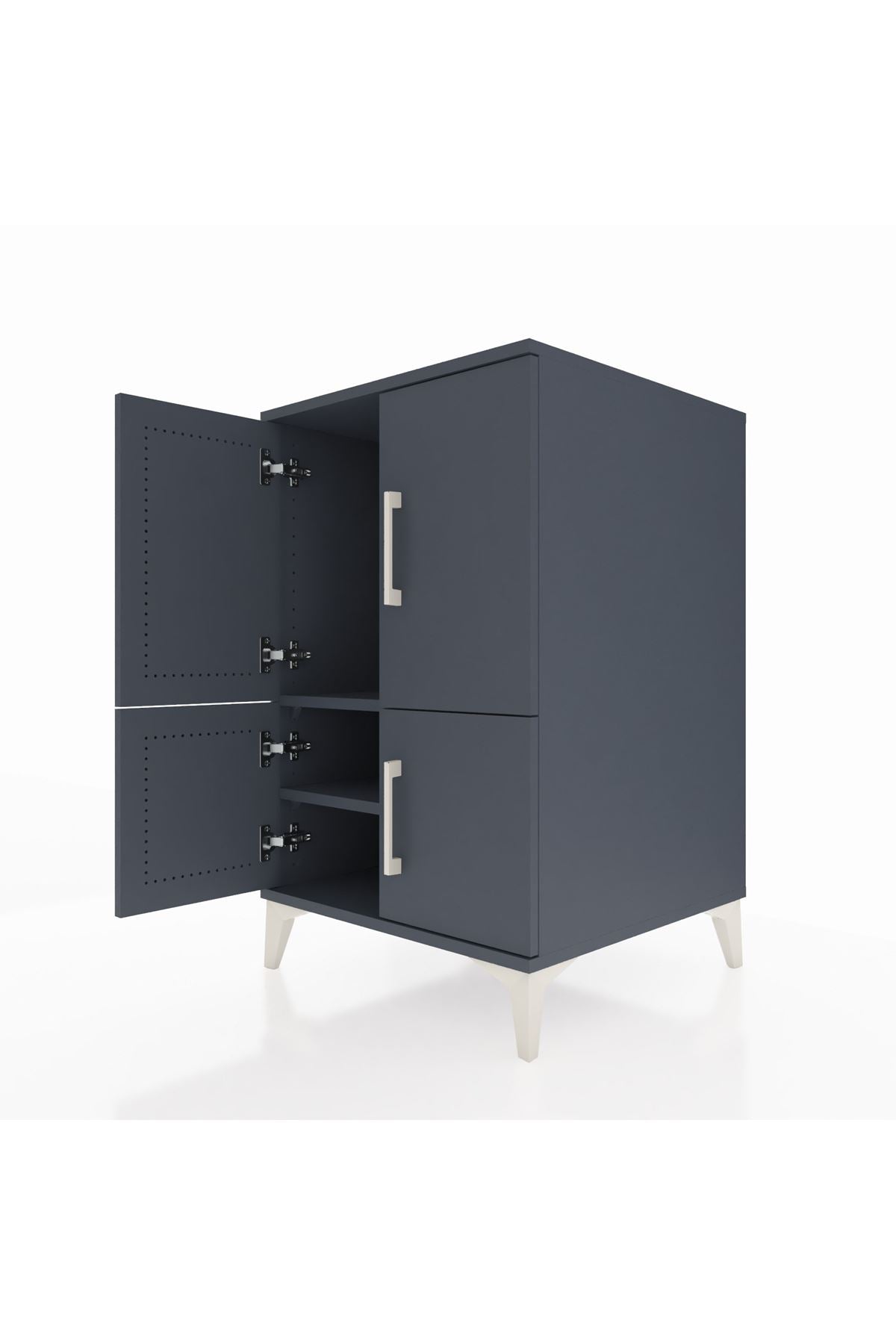 Kronos Komodin 2 Raflı 4 Kapaklı 60x59x96 Antrasit-Antrasit