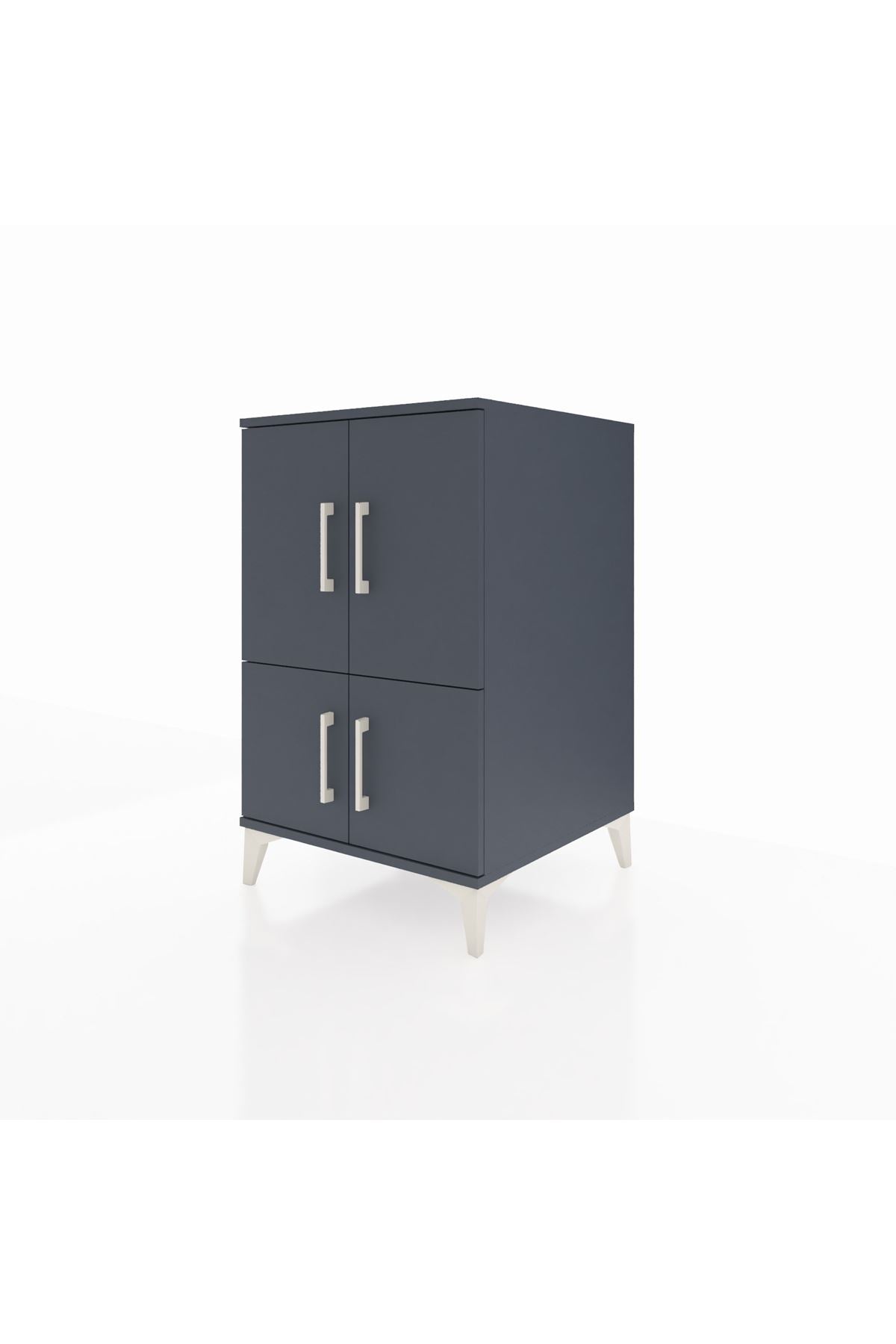 Kronos Komodin 2 Raflı 4 Kapaklı 60x59x96 Antrasit-Antrasit