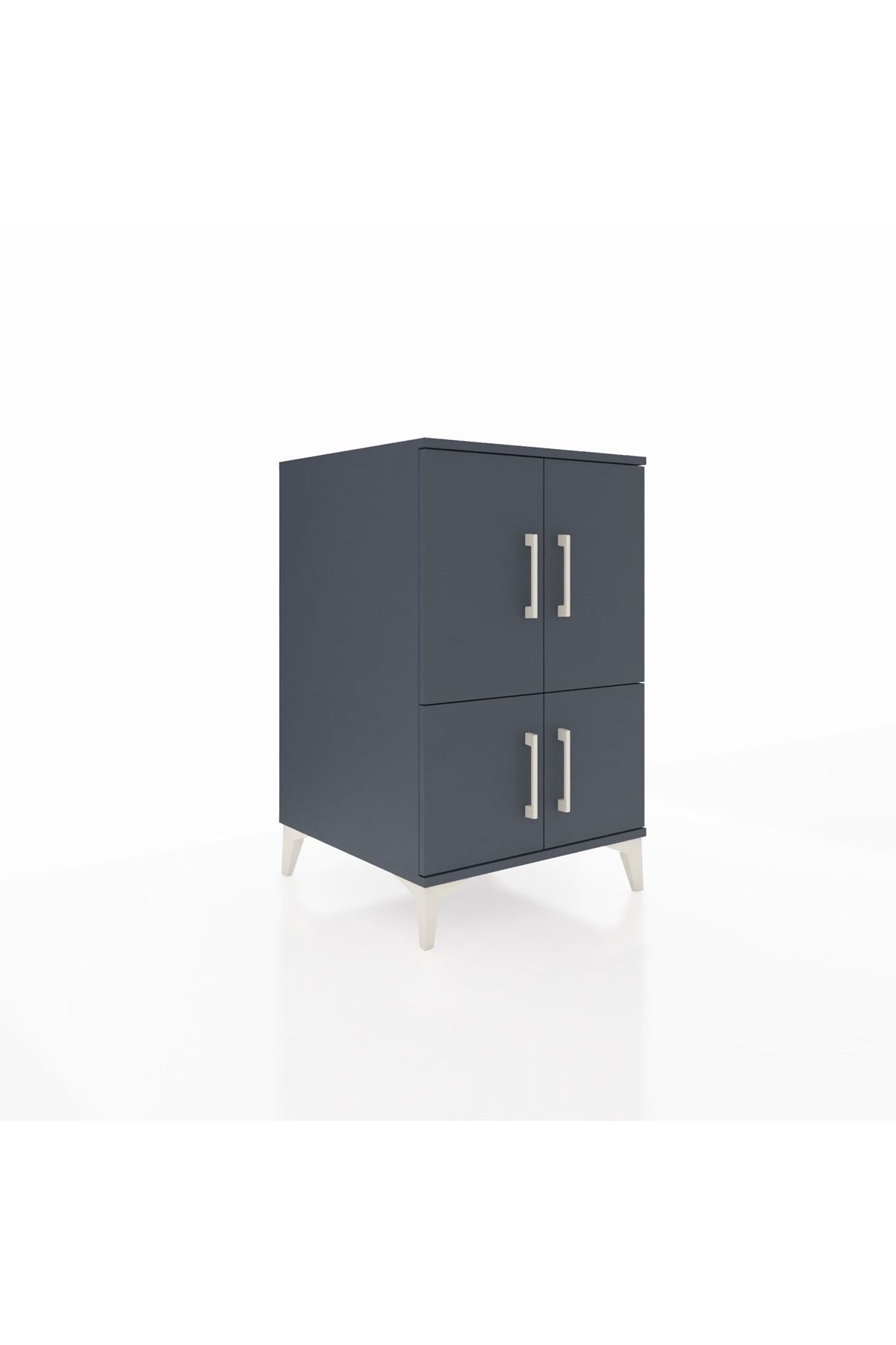 Kronos Komodin 2 Raflı 4 Kapaklı 60x59x96 Antrasit-Antrasit