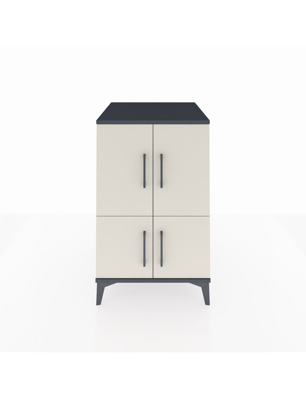 Kronos Komodin 2 Raflı 4 Kapaklı 60x59x96 Antrasit-Aytaşı