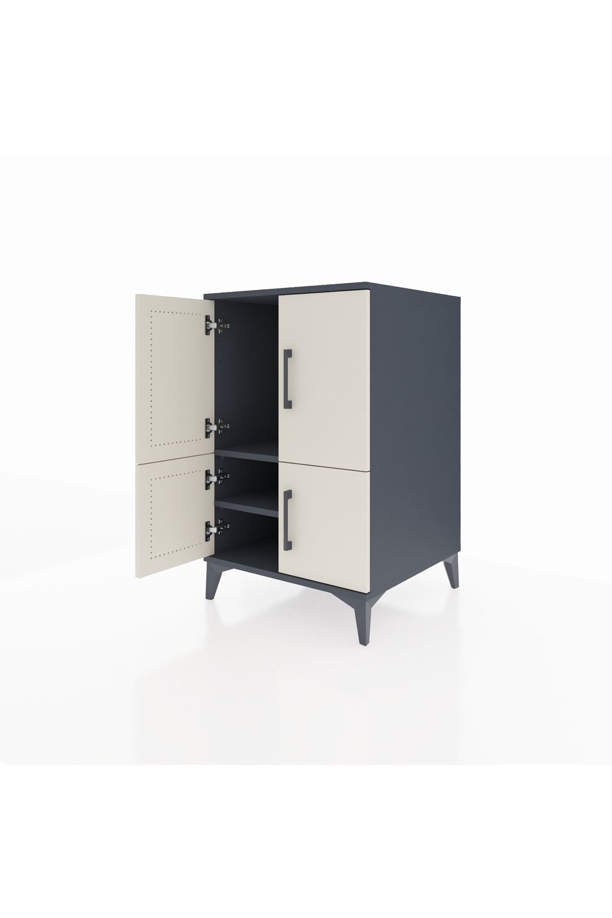 Kronos Komodin 2 Raflı 4 Kapaklı 60x59x96 Antrasit-Aytaşı