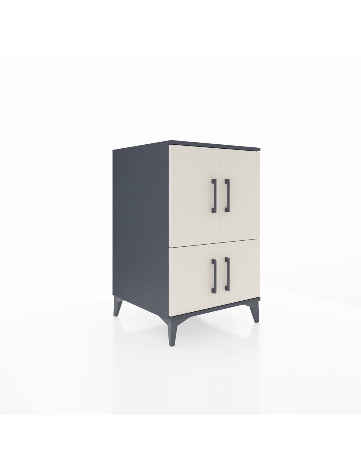 Kronos Komodin 2 Raflı 4 Kapaklı 60x59x96 Antrasit-Aytaşı