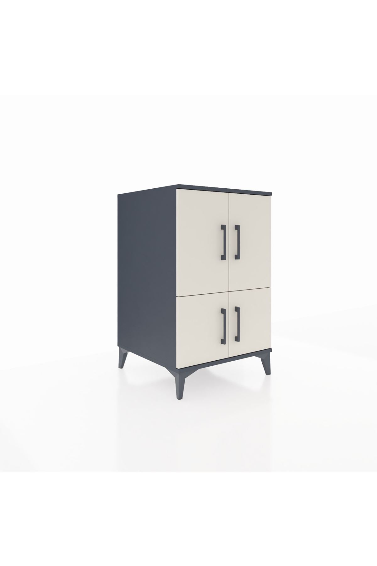 Kronos Komodin 2 Raflı 4 Kapaklı 60x59x96 Antrasit-Aytaşı