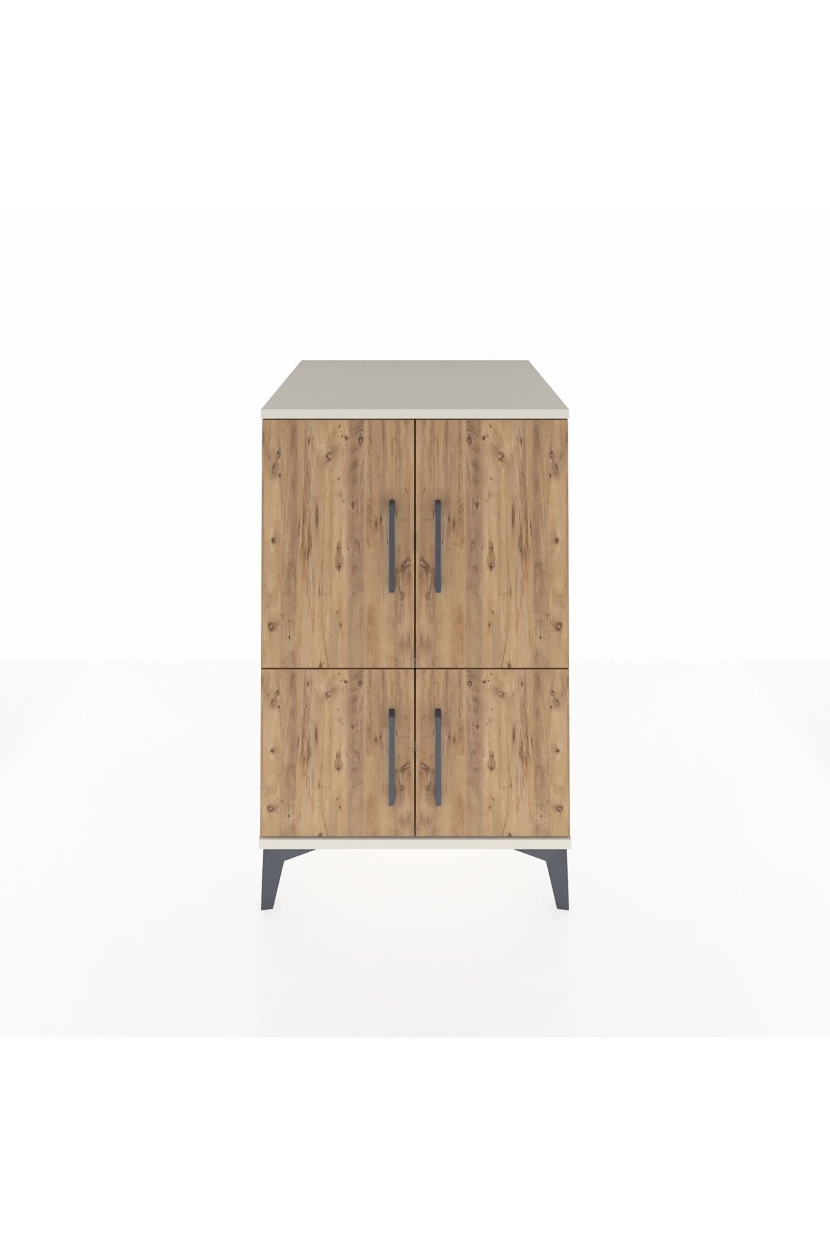 Kronos Komodin 2 Raflı 4 Kapaklı 60x59x96 Aytaşı-Çam