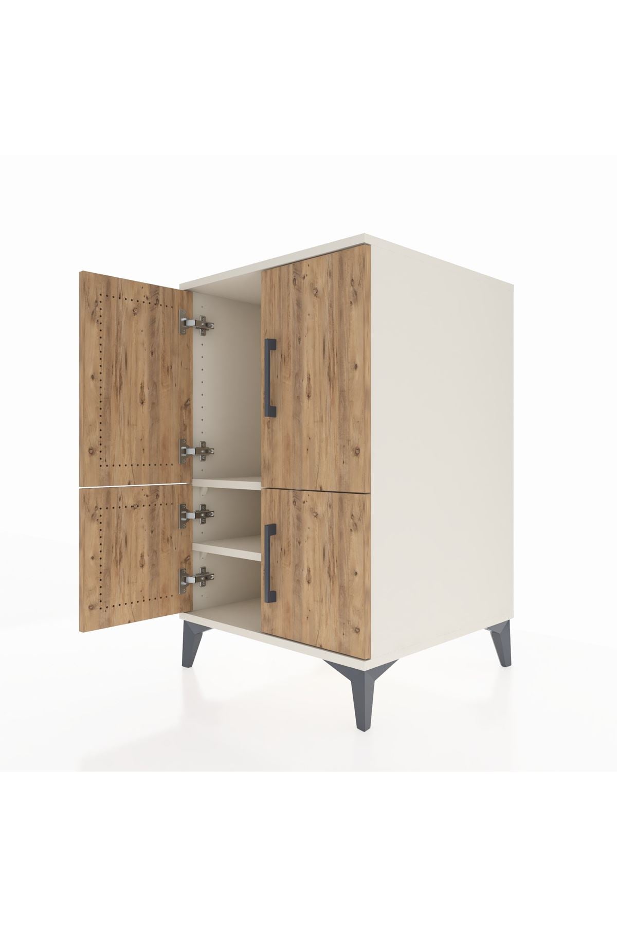 Kronos Komodin 2 Raflı 4 Kapaklı 60x59x96 Aytaşı-Çam