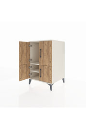 Kronos Komodin 2 Raflı 4 Kapaklı 60x59x96 Aytaşı-Çam