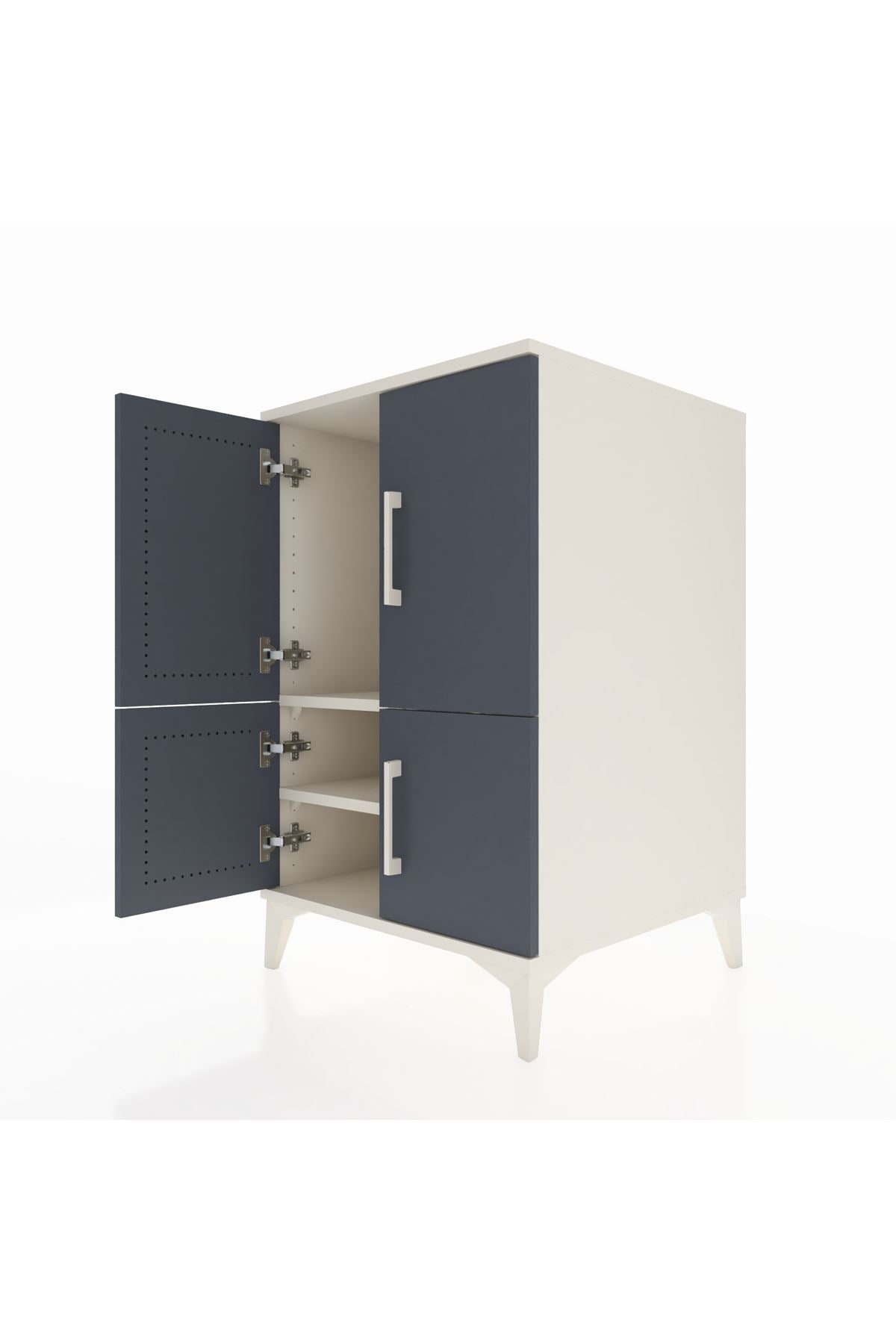 Kronos Komodin 2 Raflı 4 Kapaklı 60x59x96 Aytaşı-Antrasit