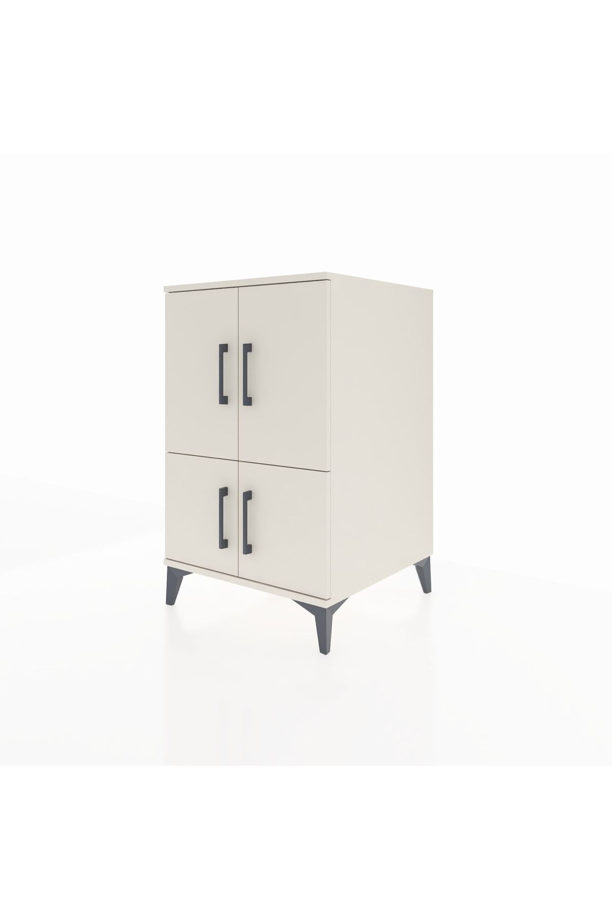 Kronos Komodin 2 Raflı 4 Kapaklı 60x59x96 Aytaşı-Aytaşı