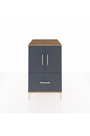 Kronos Komodin 2 Raflı Tek Çekmeceli 2 Kapaklı 60x59x96 Çam-Antrasit