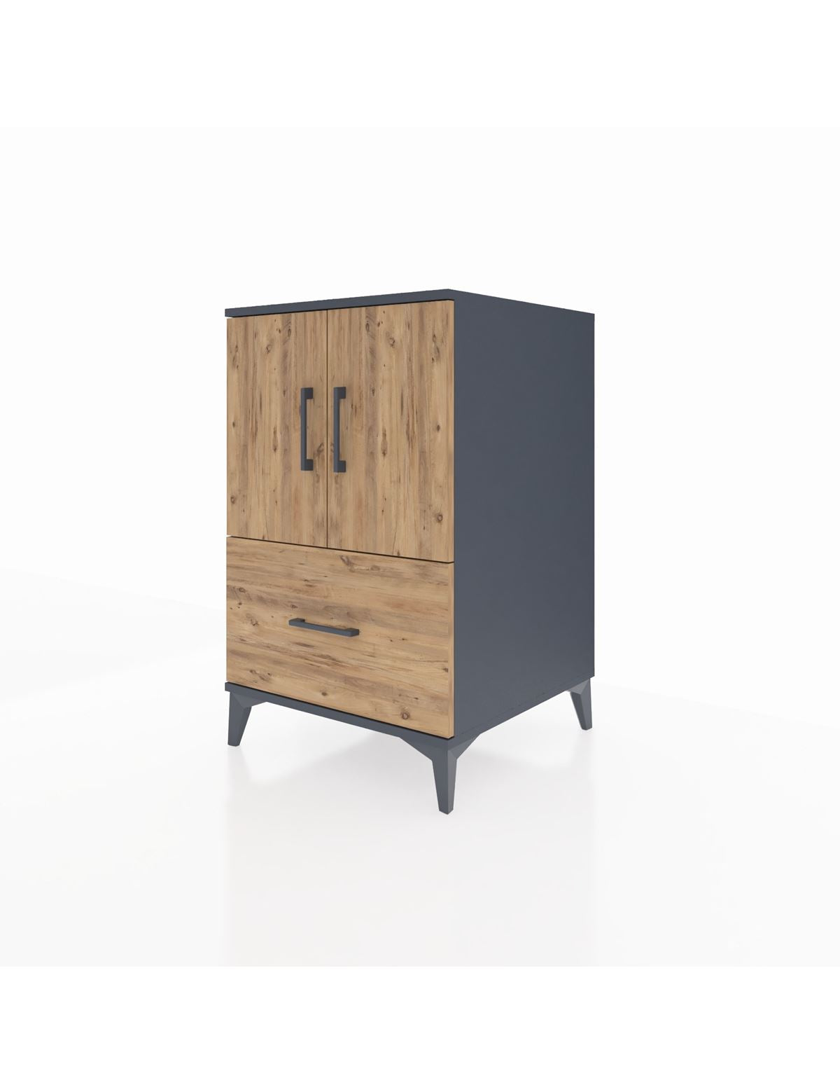 Kronos Komodin 2 Raflı Tek Çekmeceli 2 Kapaklı 60x59x96 - S80M038V6C