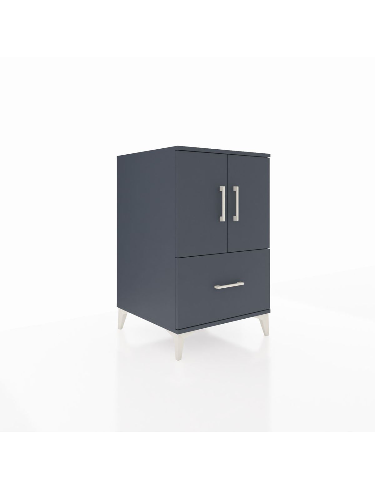 Kronos Komodin 2 Raflı Tek Çekmeceli 2 Kapaklı 60x59x96 Antrasit-Antrasit