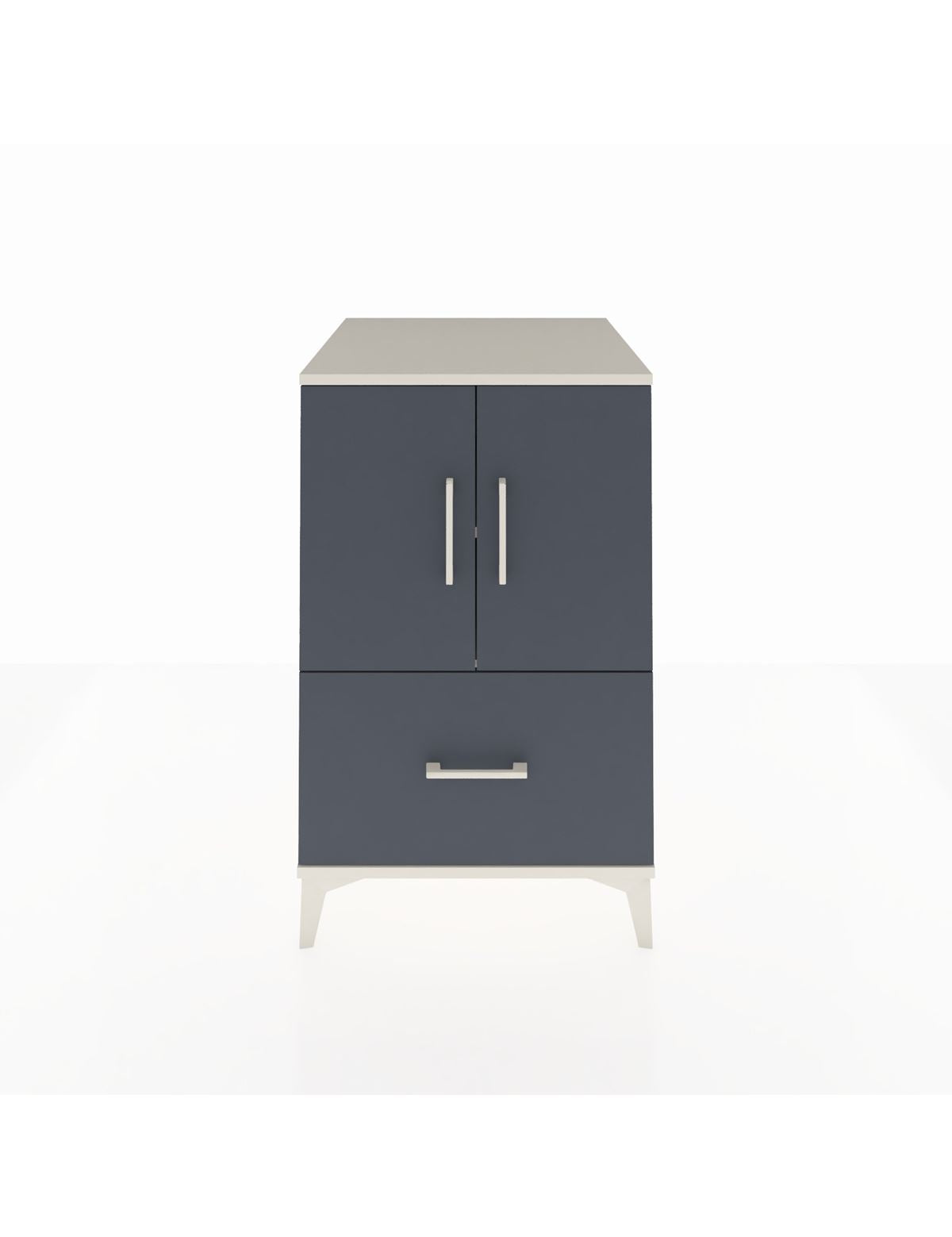 Kronos Komodin 2 Raflı Tek Çekmeceli 2 Kapaklı 60x59x96 Aytaşı-Antrasit