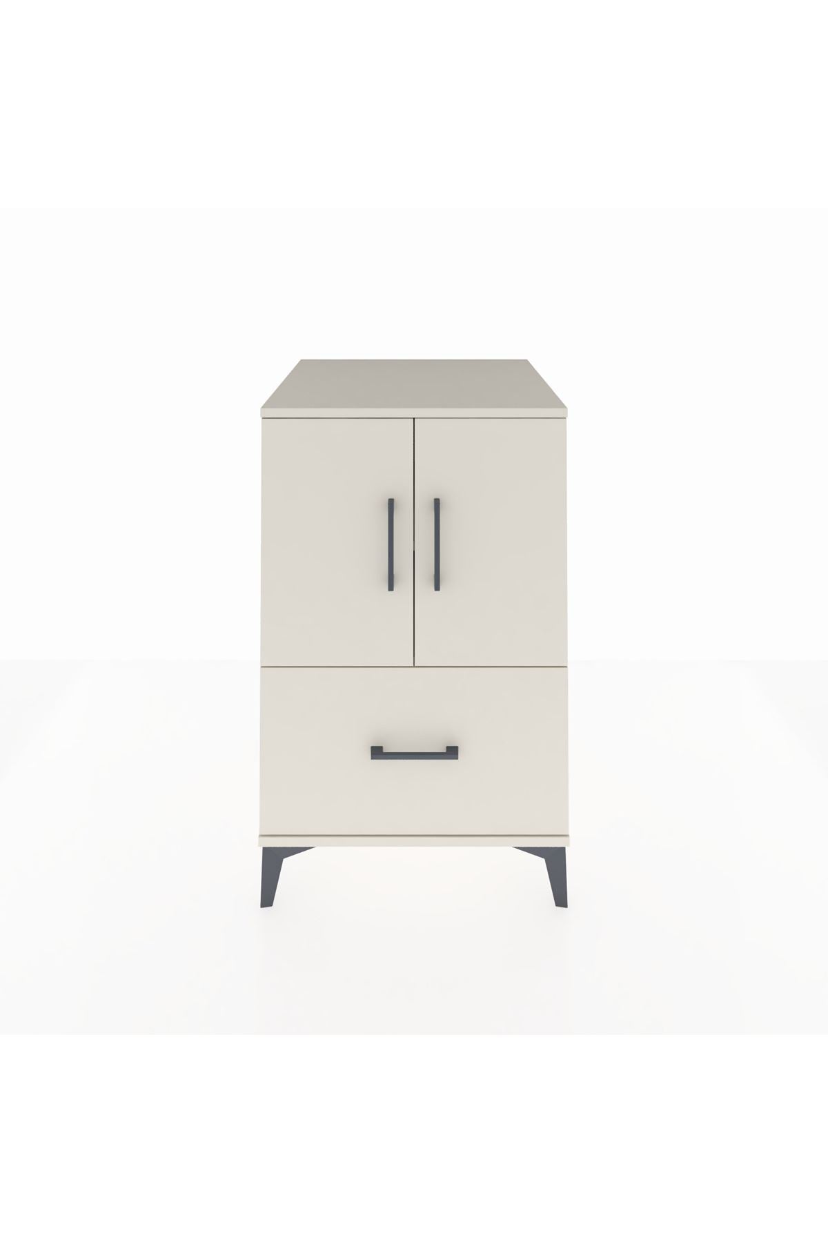 Kronos Komodin 2 Raflı Tek Çekmeceli 2 Kapaklı 60x59x96 Aytaşı-Aytaşı