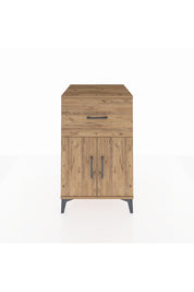 Kronos Komodin Tek Raflı Tek Çekmeceli 2 Kapaklı 60x59x96 Çam-Çam