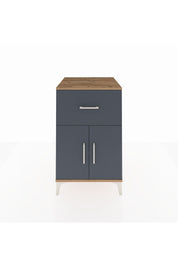 Kronos Komodin Tek Raflı Tek Çekmeceli 2 Kapaklı 60x59x96 Çam-Antrasit