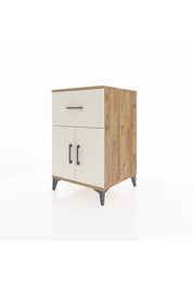 Kronos Komodin Tek Raflı Tek Çekmeceli 2 Kapaklı 60x59x96 Çam-Aytaşı