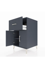 Kronos Komodin Tek Raflı Tek Çekmeceli 2 Kapaklı 60x59x96 Antrasit-Antrasit