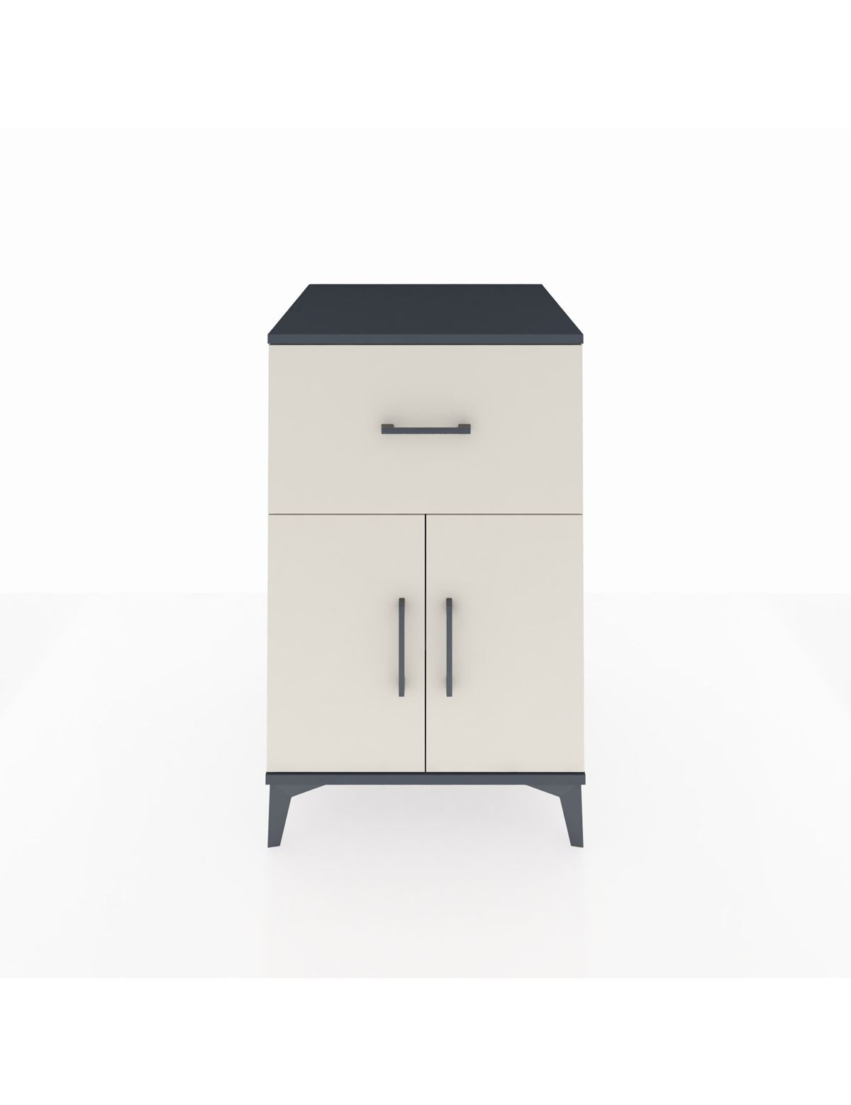 Kronos Komodin Tek Raflı Tek Çekmeceli 2 Kapaklı 60x59x96 Antrasit-Aytaşı