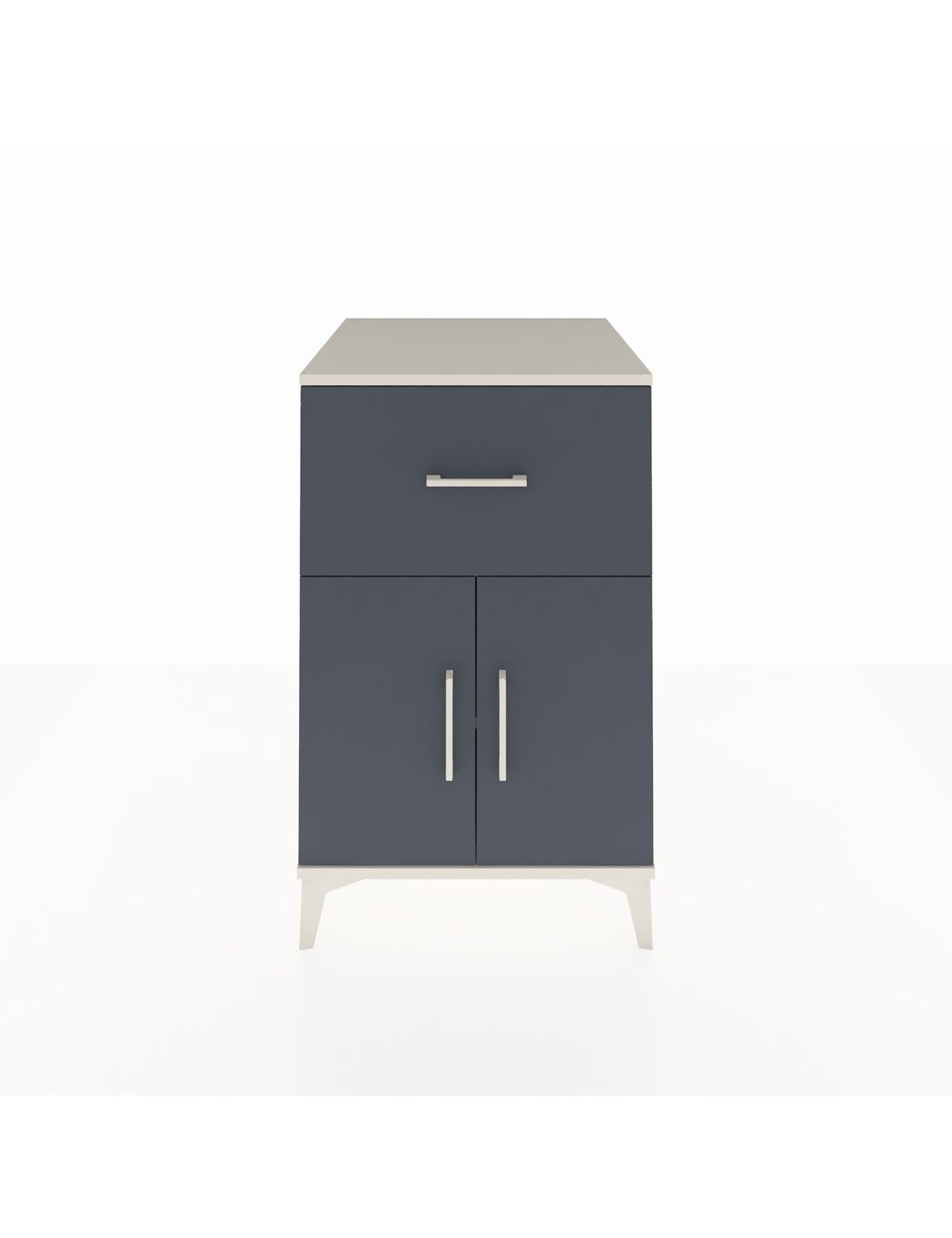 Kronos Komodin Tek Raflı Tek Çekmeceli 2 Kapaklı 60x59x96 Aytaşı-Antrasit