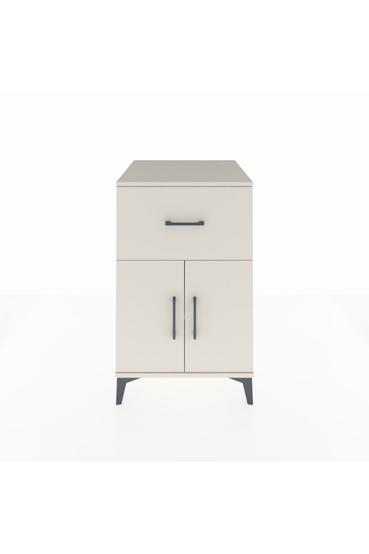 Kronos Komodin Tek Raflı Tek Çekmeceli 2 Kapaklı 60x59x96 Aytaşı-Aytaşı