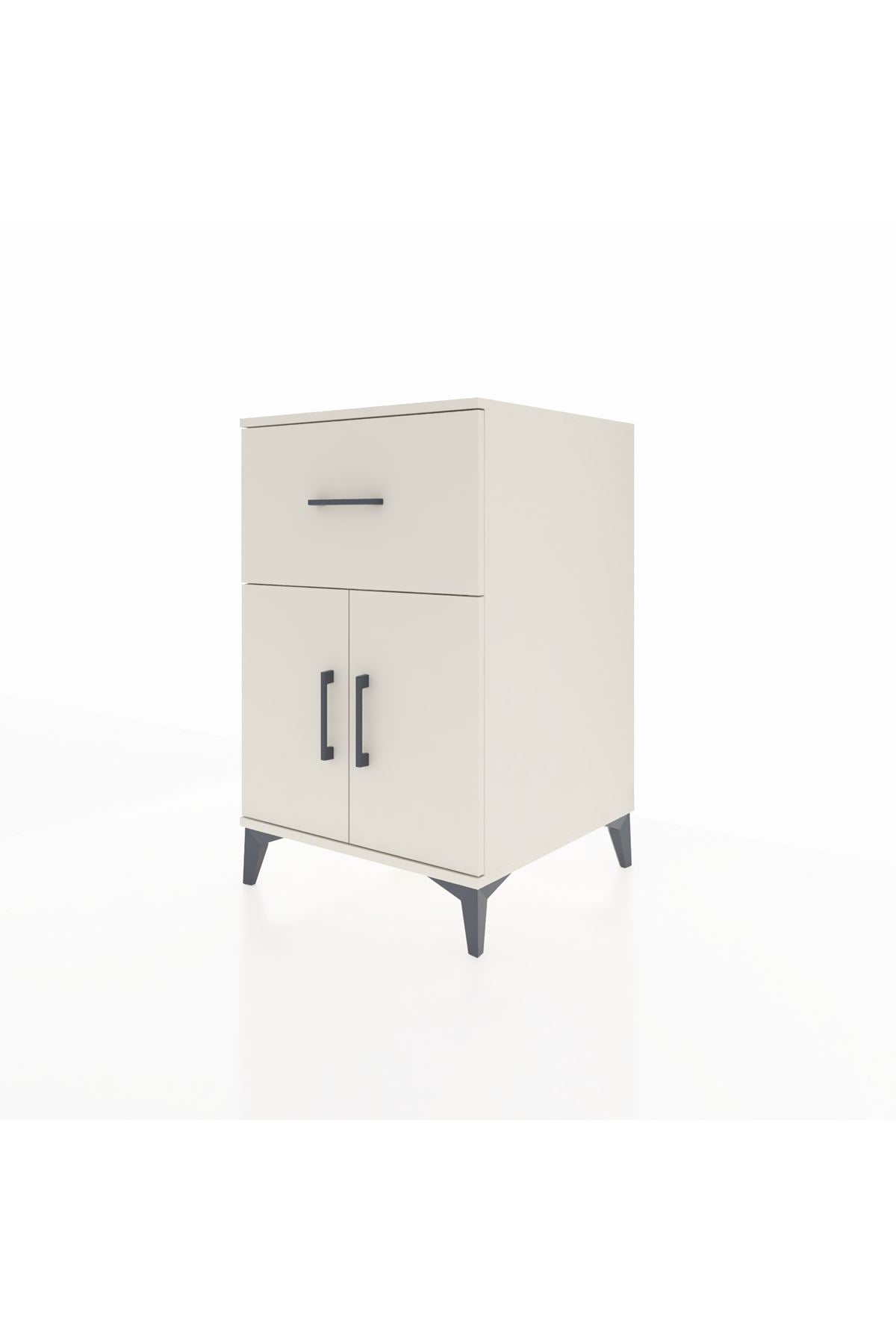 Kronos Komodin Tek Raflı Tek Çekmeceli 2 Kapaklı 60x59x96 Aytaşı-Aytaşı