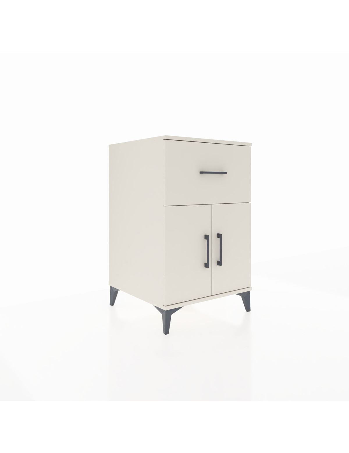 Kronos Komodin Tek Raflı Tek Çekmeceli 2 Kapaklı 60x59x96 Aytaşı-Aytaşı