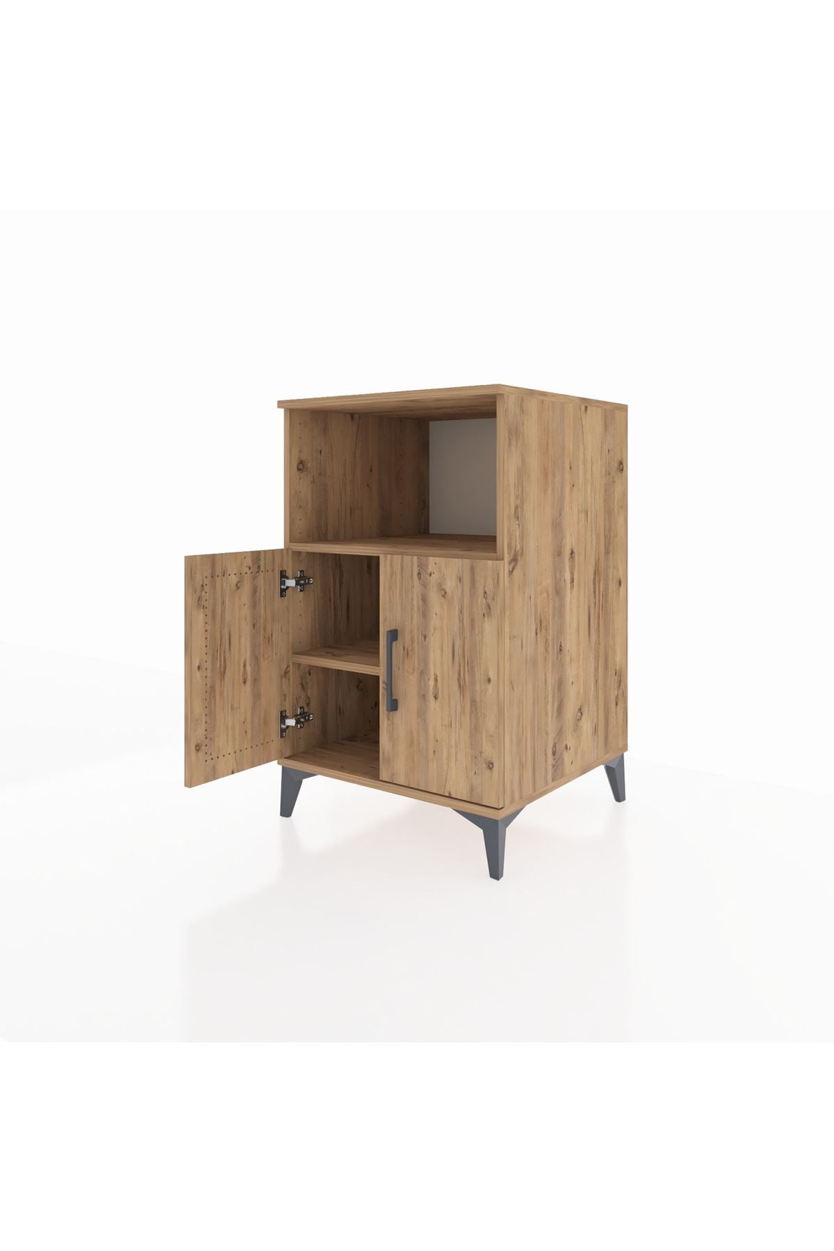 Kronos Komodin 2 Raflı 2 Kapaklı 60x59x96 Çam-Çam