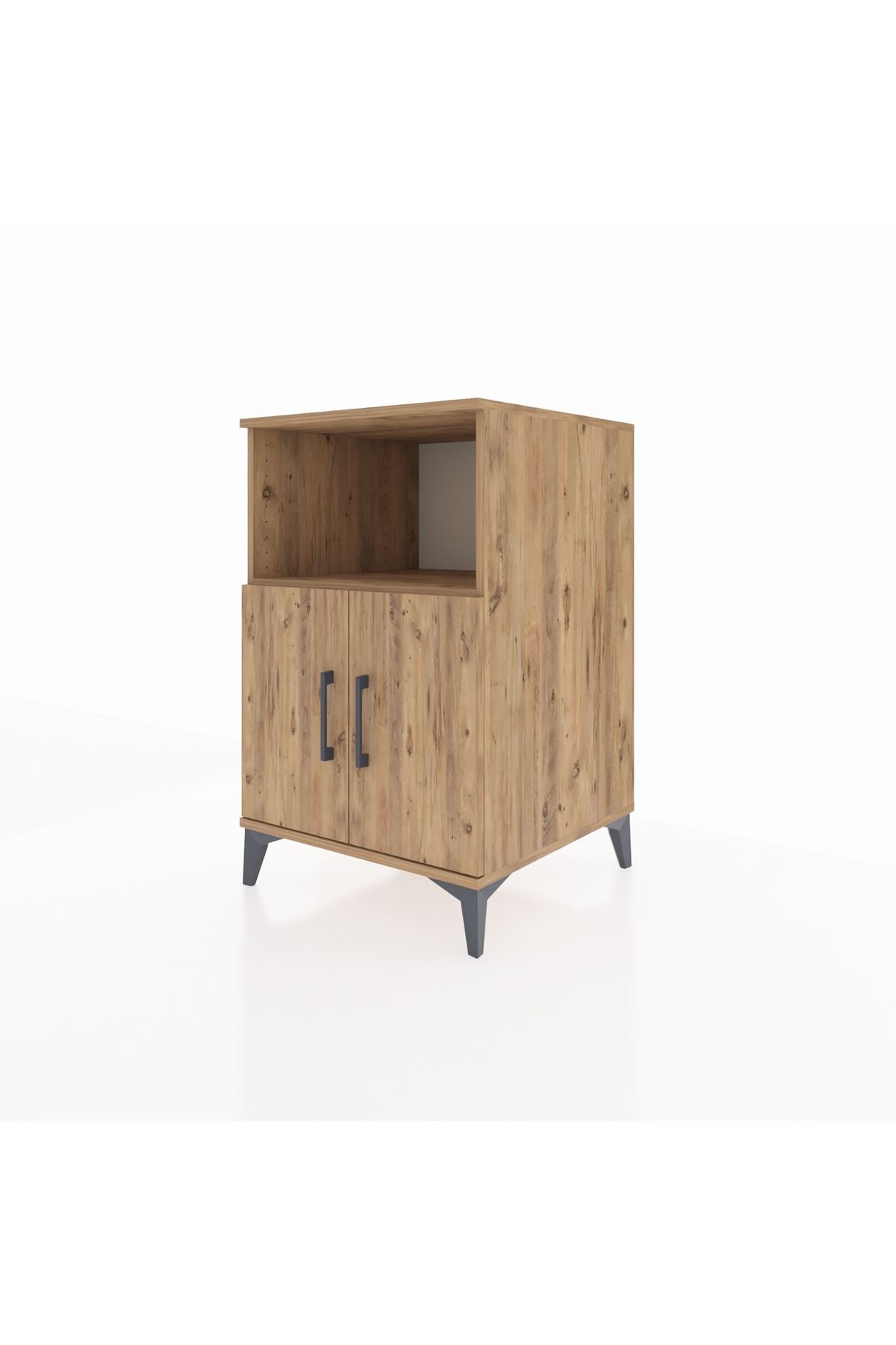 Kronos Komodin 2 Raflı 2 Kapaklı 60x59x96 Çam-Çam