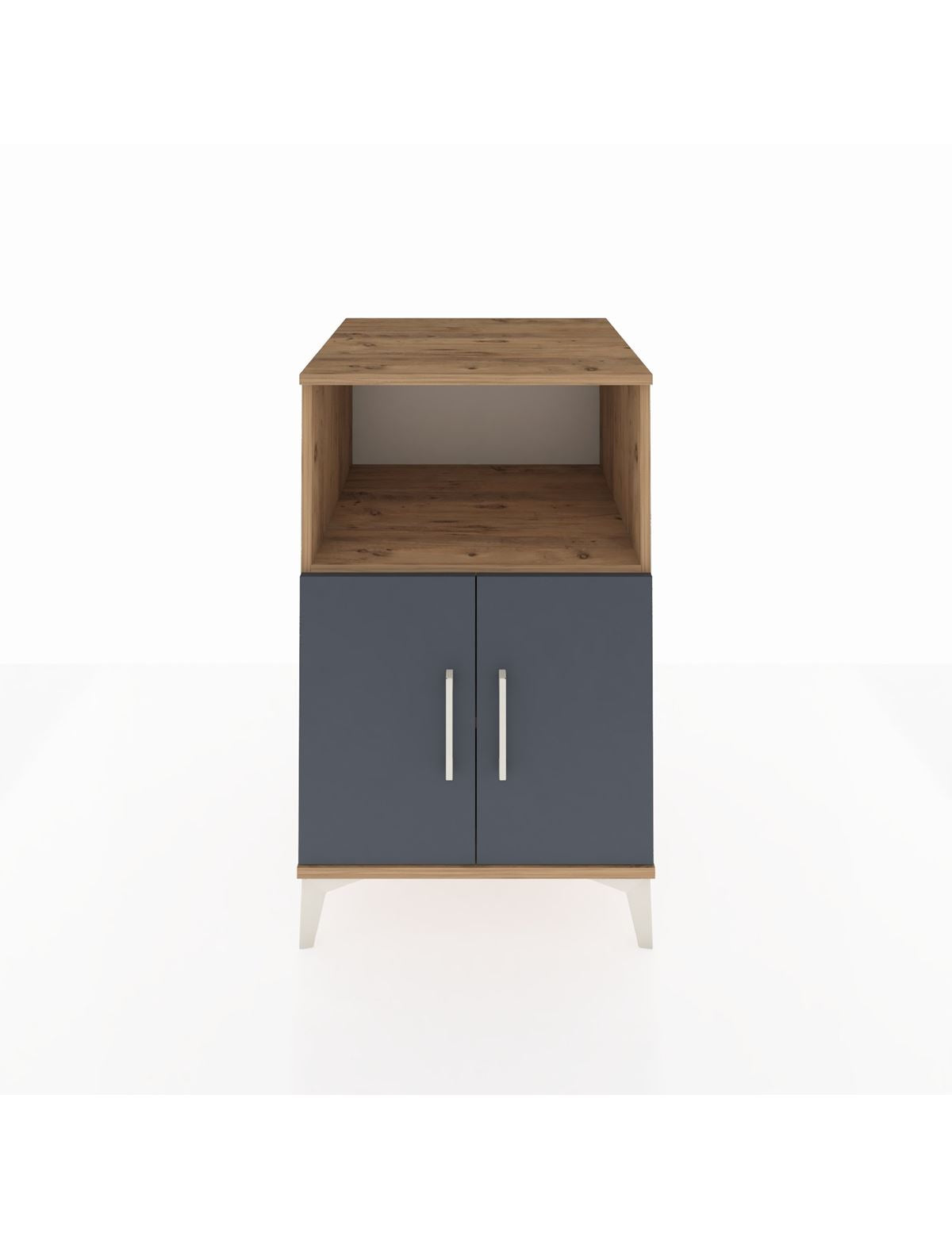 Kronos Komodin 2 Raflı 2 Kapaklı 60x59x96 Çam-Antrasit