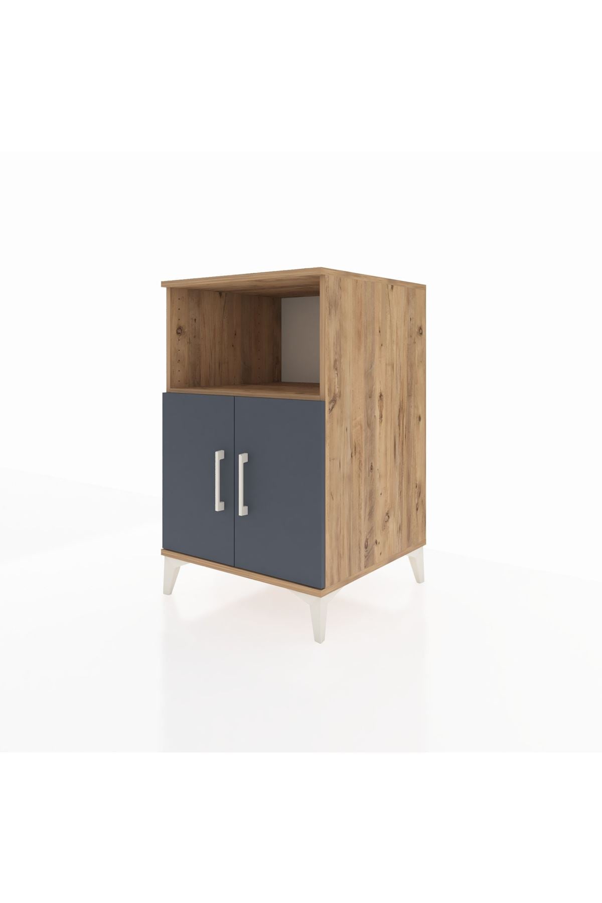 Kronos Komodin 2 Raflı 2 Kapaklı 60x59x96 Çam-Antrasit