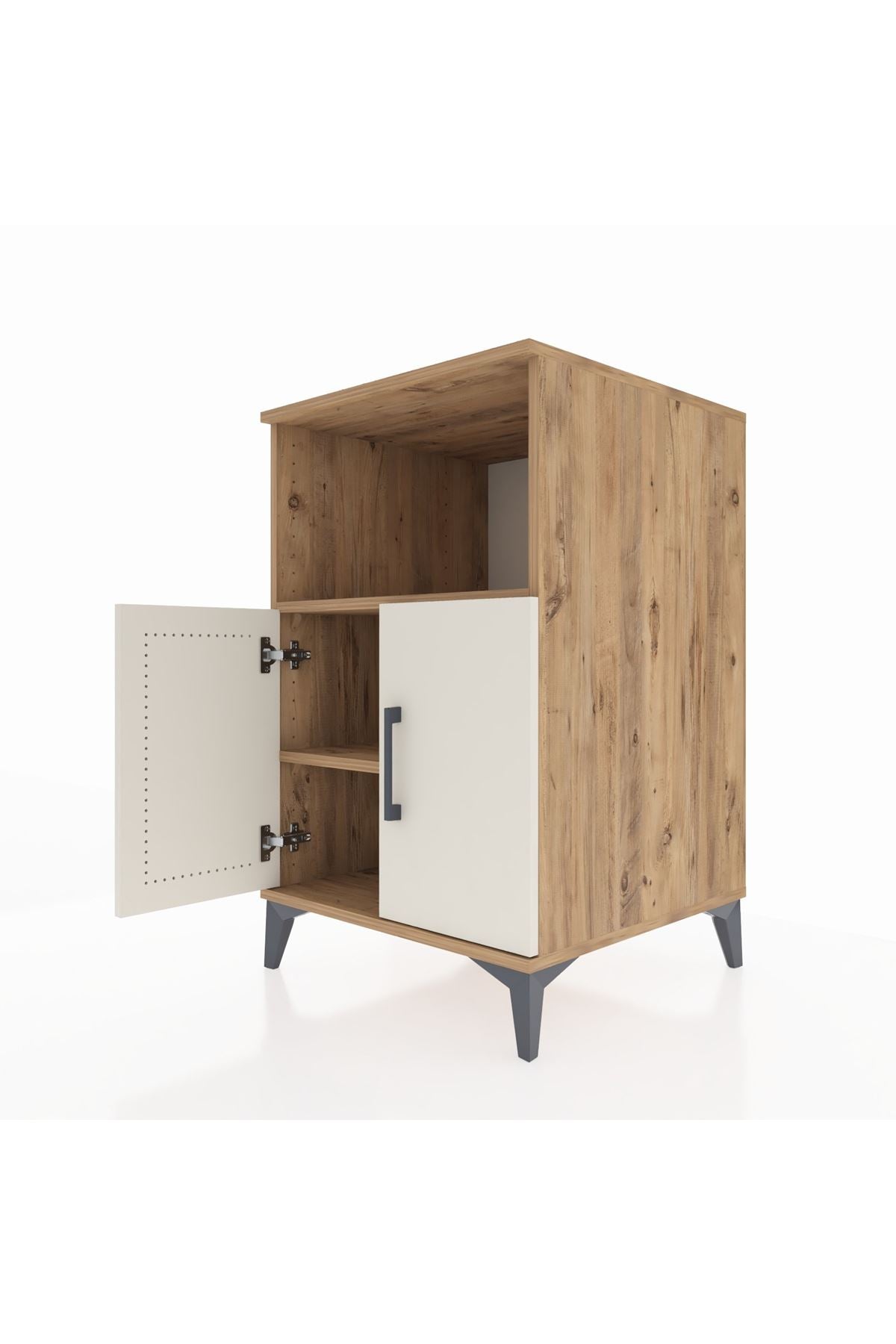 Kronos Komodin 2 Raflı 2 Kapaklı 60x59x96 Çam-Aytaşı