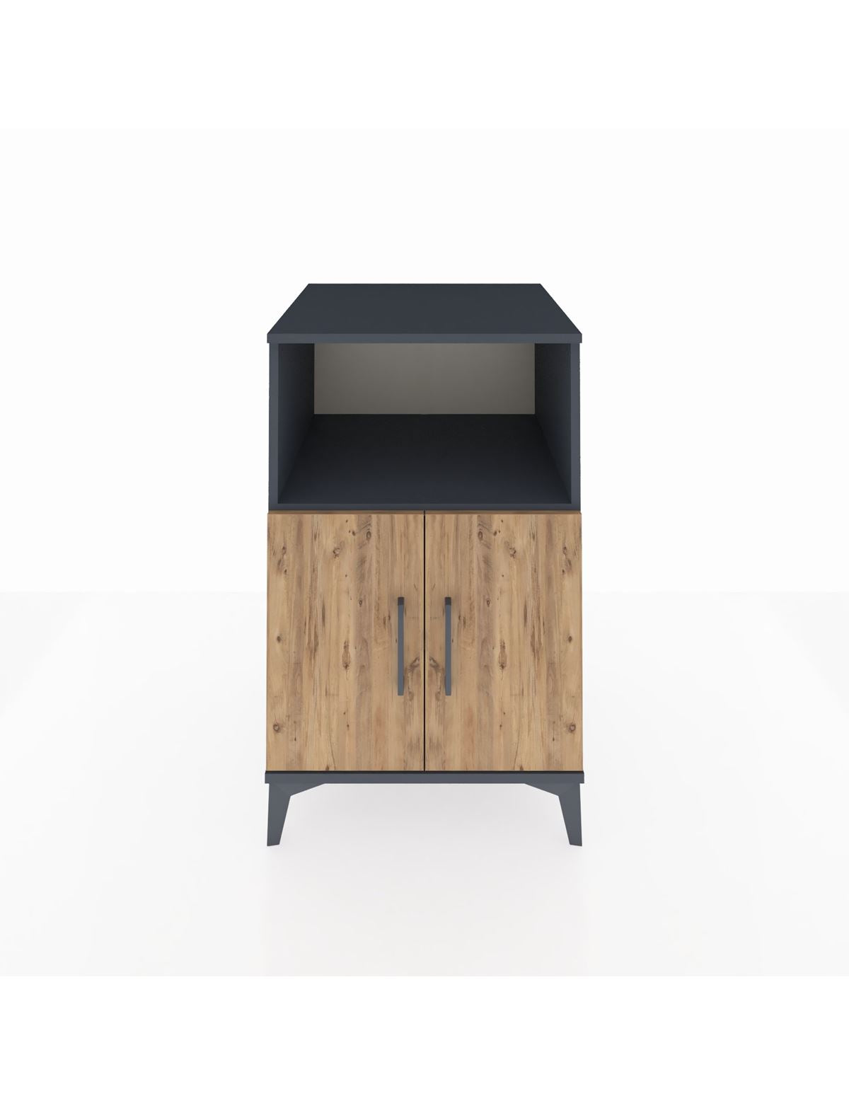 Kronos Komodin 2 Raflı 2 Kapaklı 60x59x96 Antrasit-Çam